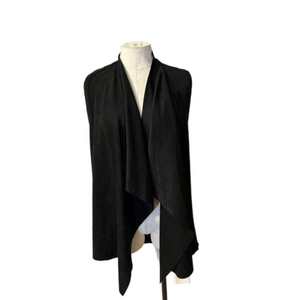 Society 8 Jacket Women's Sweater Large Black Faux Suede Knit